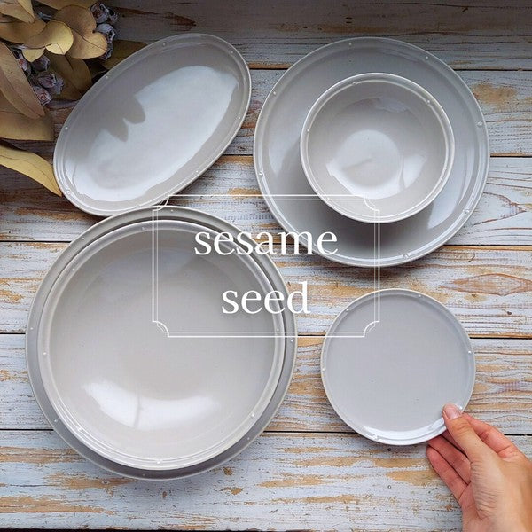 リム型 セサミシード 全6形状 「美濃焼 小皿 プレート 楕円皿 深皿 取鉢 日本製」ヤマ吾陶器