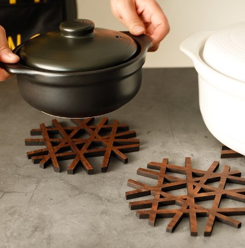 木製 デザイン 鍋敷き - FuuHome